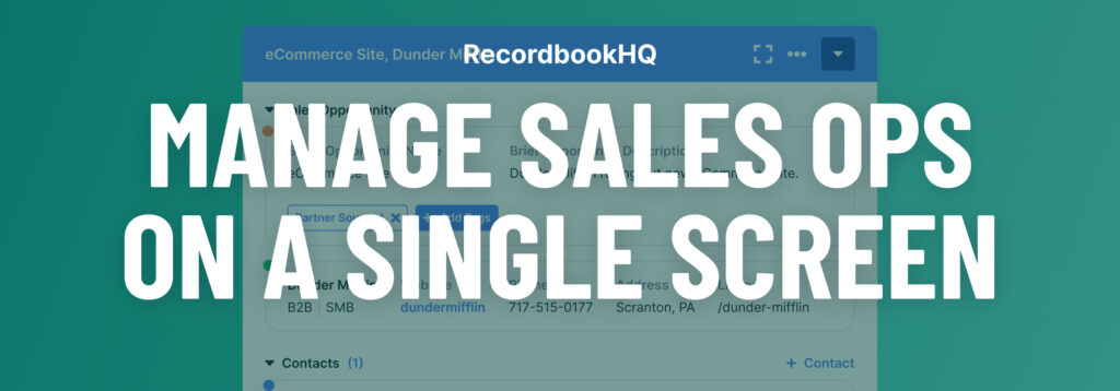 Sales Management, All on One Screen: Products and Services Lines